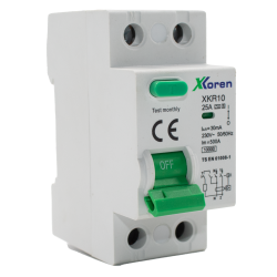 XKOREN 25A 10kA 30mA 2 Kutup (Elektronik-A Tip Hayat Koruma) Kaçak Akım Koruma Şalteri XKOREN 25A 10kA 30mA 2 Kutup (Elektronik-A Tip Hayat Koruma) Kaçak Akım Koruma Şalteri